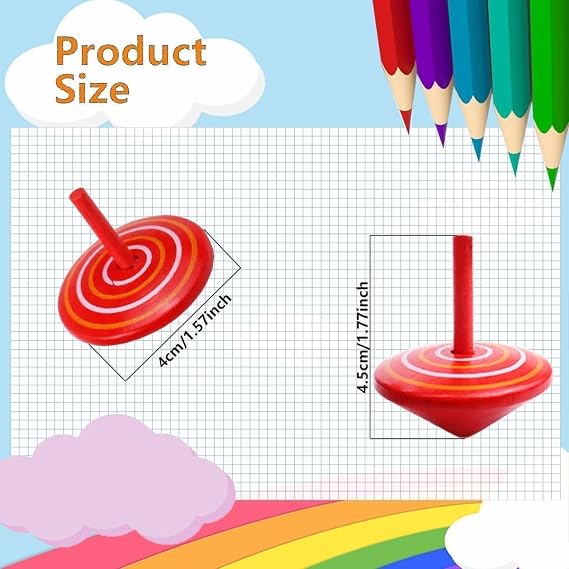 18PCS Colorful Spinning Tops Rainbow Gyroscopes Toy Spinning Painted Tops for Games Party for Friends