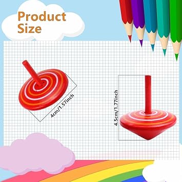 18PCS Colorful Spinning Tops Rainbow Gyroscopes Toy Spinning Painted Tops for Games Party for Friends