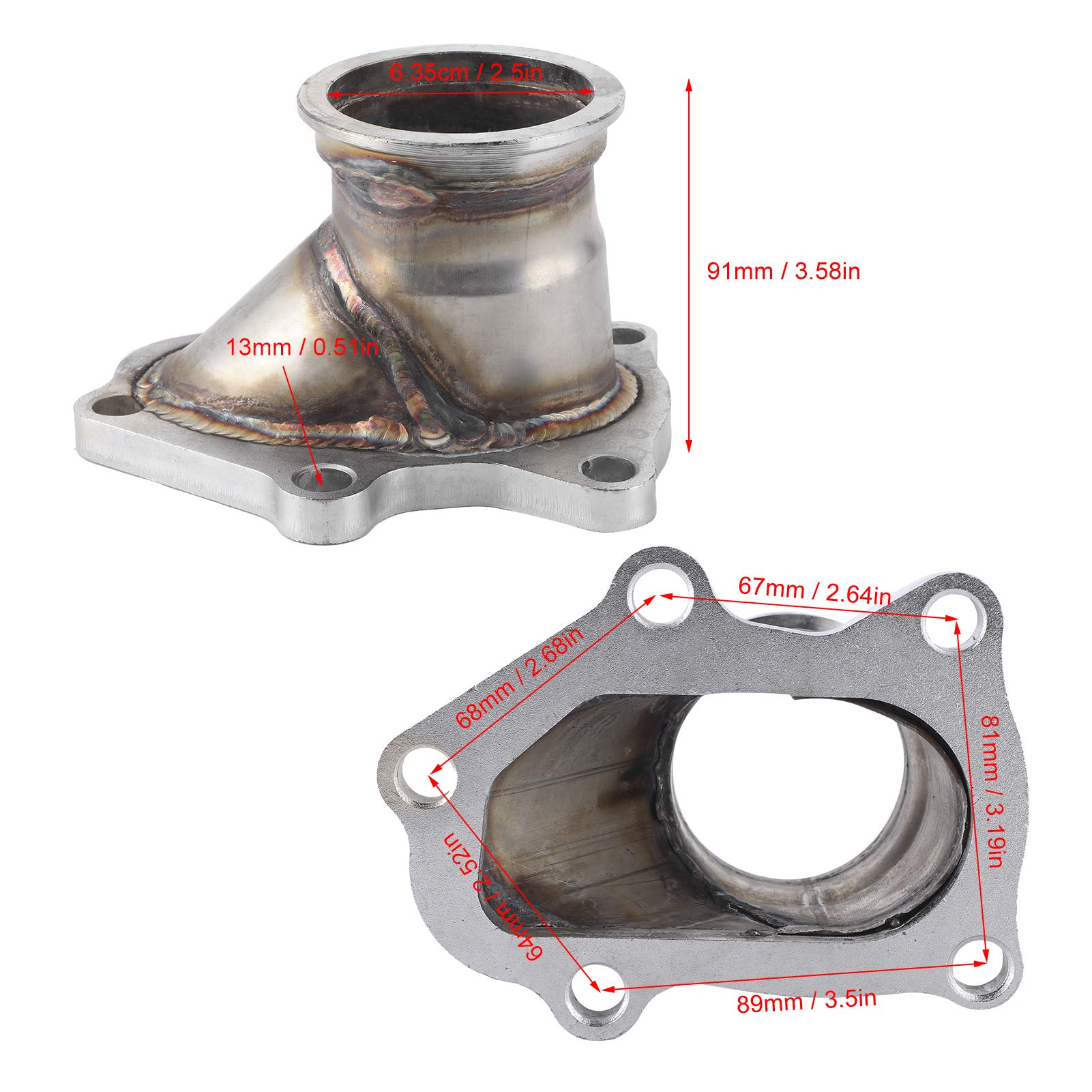 Adaptateur Bride V-Band 5 Boulons TD04 Turbo vers 2,5" - Pour WRX XT (2004-2008)