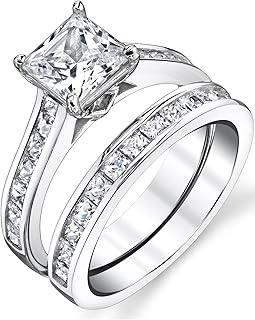 Silver CZ Bridal Ring Set