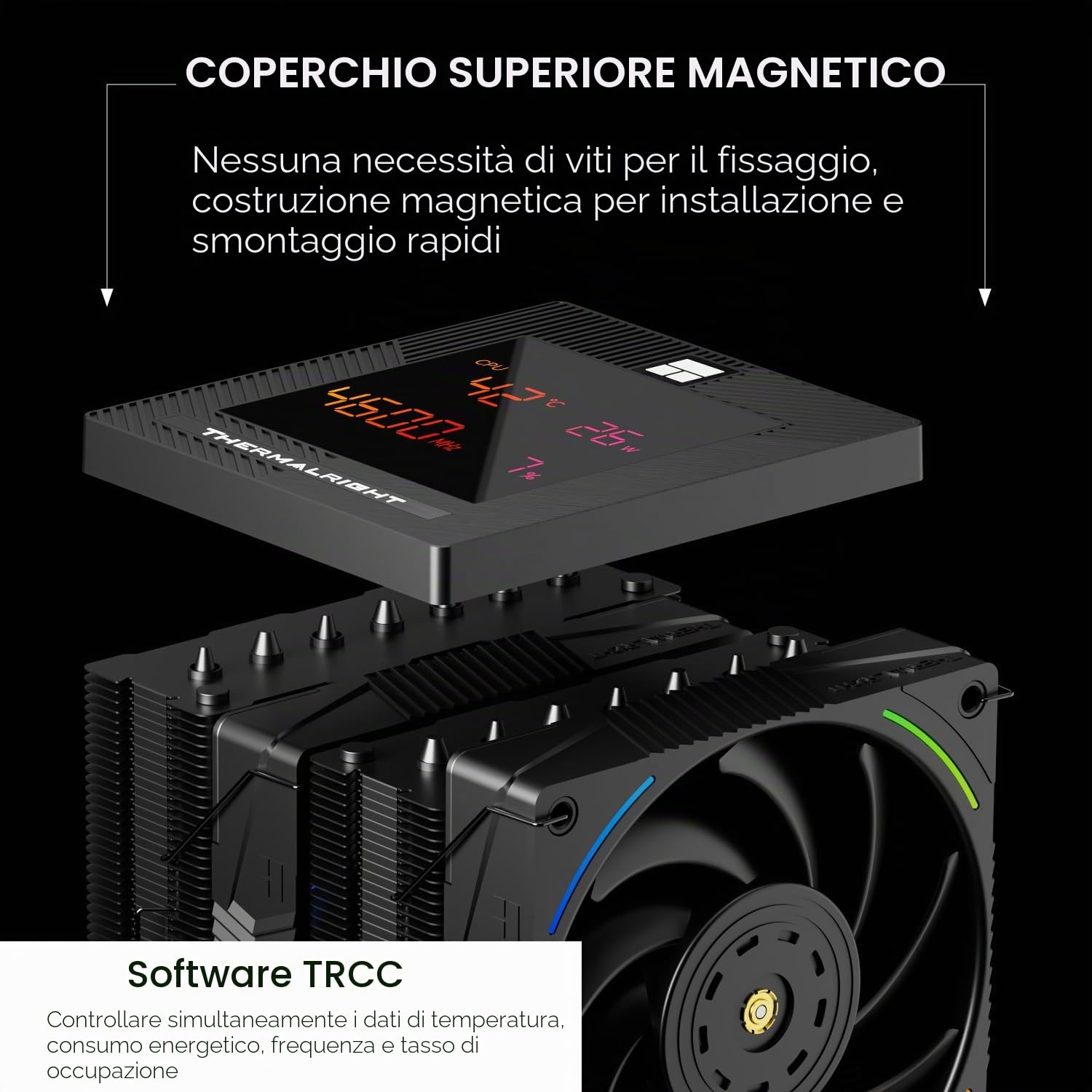 TR-Thermalright Phantom Spirit 120 Digital EVO Dissipatore per CPU, Doppia Torre con 7 Heatpipe, Doppie Ventole PWM - 2150RPM, Copertura Superiore con Schermo Digitale, per AM5/AM4, Intel LGA1851/1700