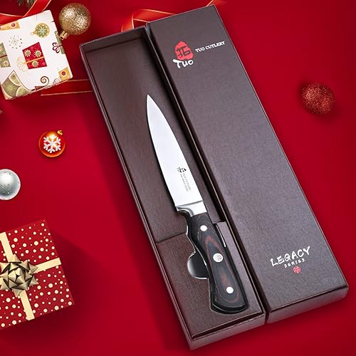 Miniatura 6 de TUO - Cuchillo de pelar de 3.5 pulgadas, cuchillo de cocina ultraafilado para pelar frutas y verduras, de acero alemán de alto carbono - Mango de