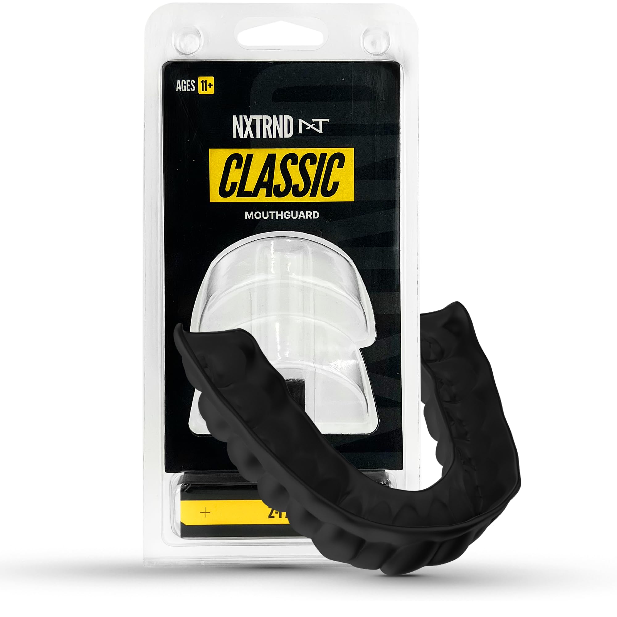 2 Pack Nxtrnd Classic Mouth Guard for All Sports (Black)