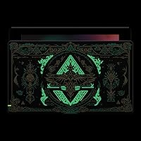 Vista 8 de eXtremeRate Placa frontal de agarre suave personalizada para Nintendo Switch Dock, brilla en la oscuridad, carcasa de repuesto negra Tótem del Reino