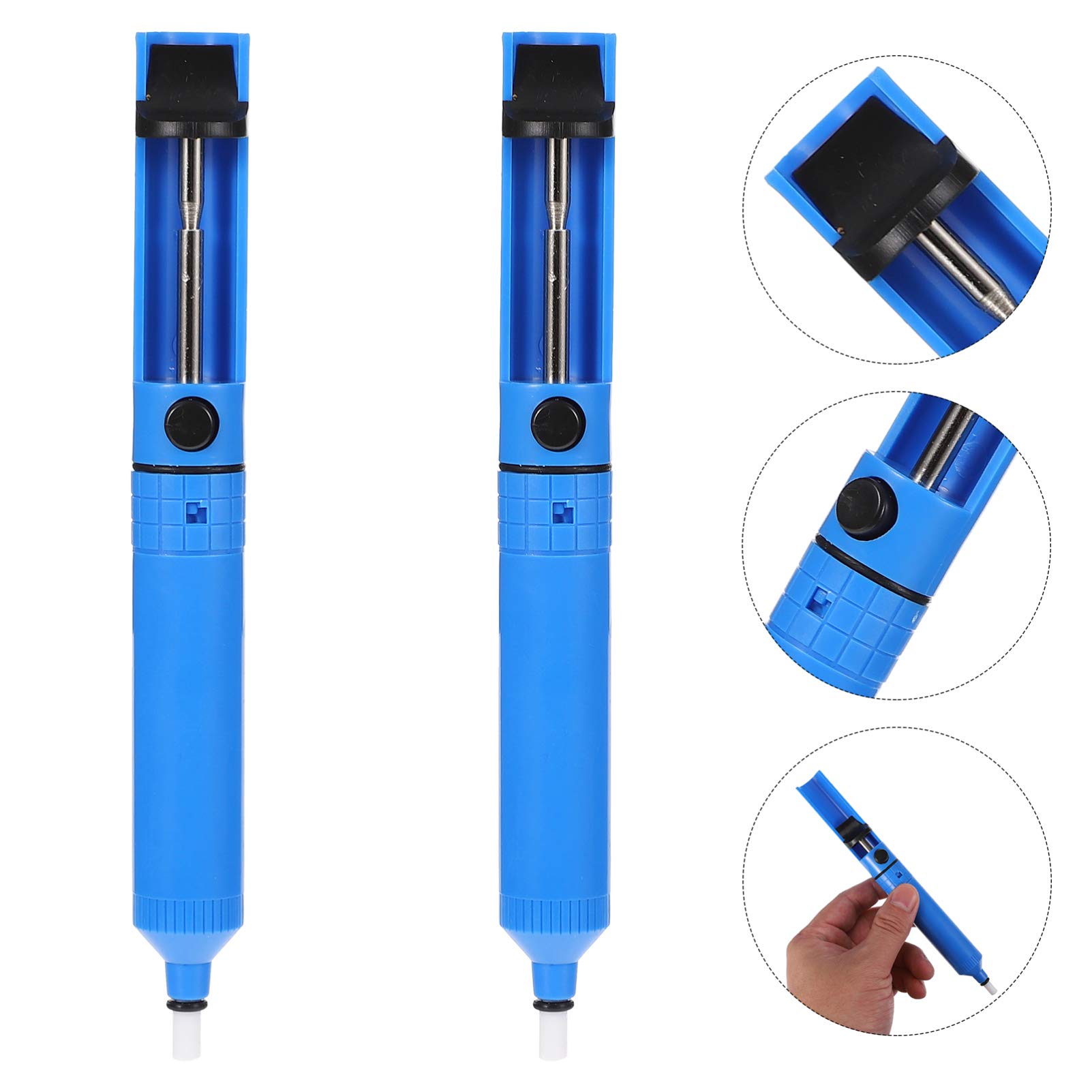 FAVOMOTO 2 Pcs Suction Welding Pickup Tool Soldering Removal Pump Dispenser Soldering Pen Sucker Desoldering All Plastic Ptfe Iron