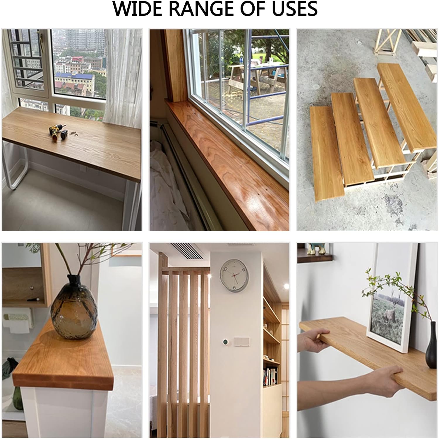 Universal Table Top, One-Piece Work Bench Top, DIY Storage Solid Wood Slab for Home & Office Standing Desk Frames, Custom Size (Color : Wood Colour, Size : 120x40x2.5cm)