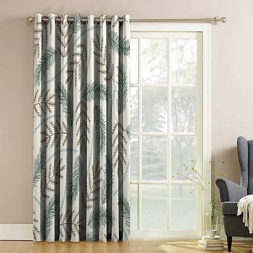 Miniatura 9 de Cortinas opacas con patrón abstracto de líneas romboid para decoración de habitación con diseño de morden, 1 panel, 40 pulgadas de ancho x 47