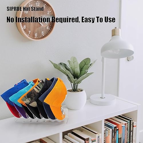 Miniatura 5 de Soporte para gorras de béisbol para exhibición y organizador, no se instala, soporte acrílico para sombreros para 14 gorras de béisbol,