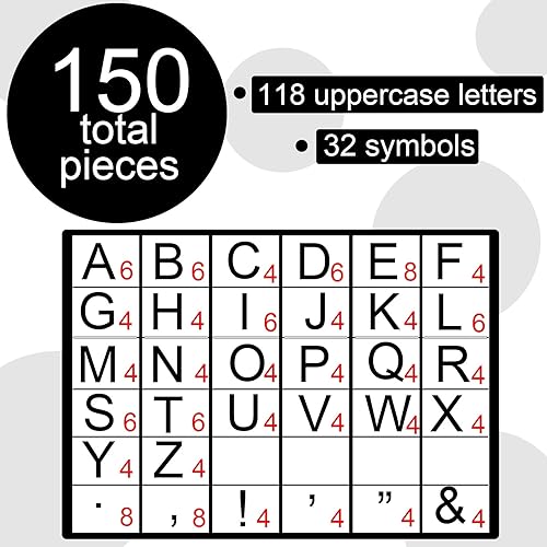 Miniatura 2 de Juego de 150 letras grandes de 6 pulgadas para tablón de anuncios, letras recortadas del alfabeto de aula negras para exhibición en tablón de