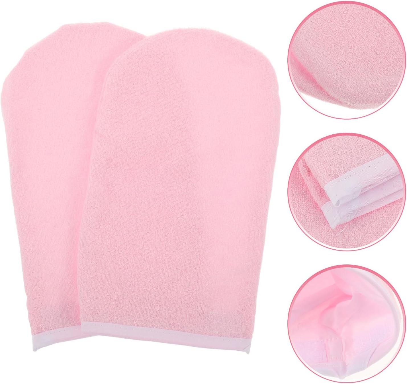 Paraffin Wax Moisturizing Gloves 2pcs Heat Retention Hand Mitts 25x15cm with Rose Trim Thickened Insulated Hand Care Gloves for Professional Wax Therapy