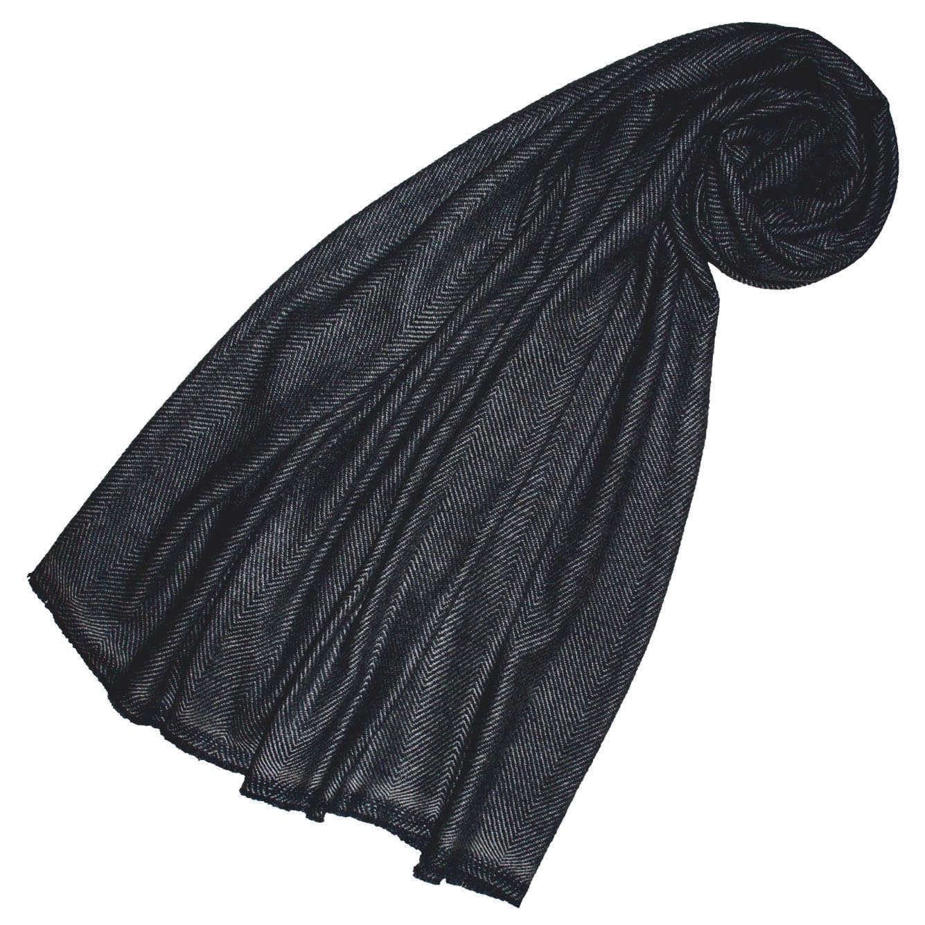 Lorenzo Cana Sciarpa da uomo, 100% cashmere, soffice e leggera, in cashmere, colore grigio, motivo a spina di pesce, fibre naturali 7872011