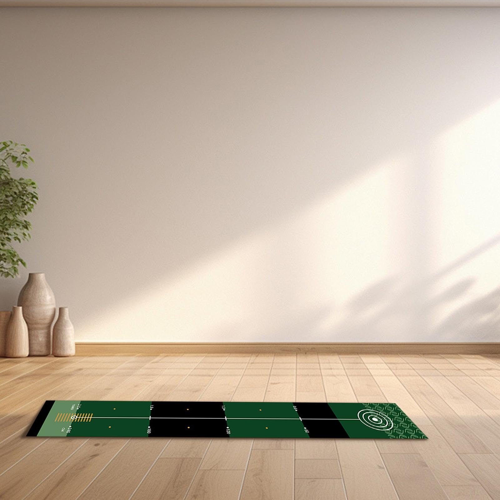 Tapete de golf para entrenamiento de golf, tapete de práctica de putt, equipo de entrenamiento de golf, portátil, verde, para interiores con respaldo antideslizante para hombres y mujeres