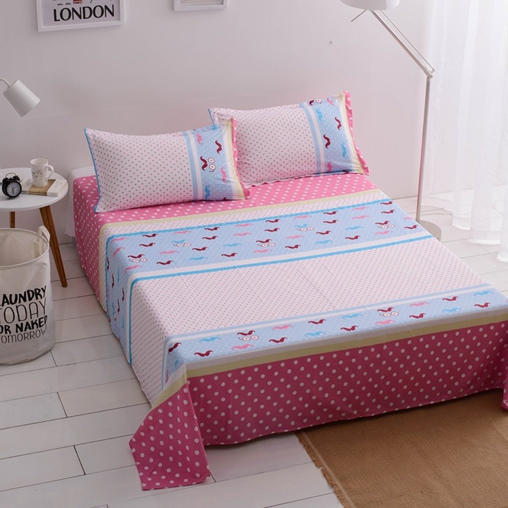 Grand drap plat de lit double motif cartoon moderne 230x250cm