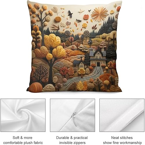 Miniatura 6 de Fundas de almohada de otoño y paisaje, decoración de habitación, 16 x 16 pulgadas, decoración de otoño, agradecido, cojines decorativos para sala