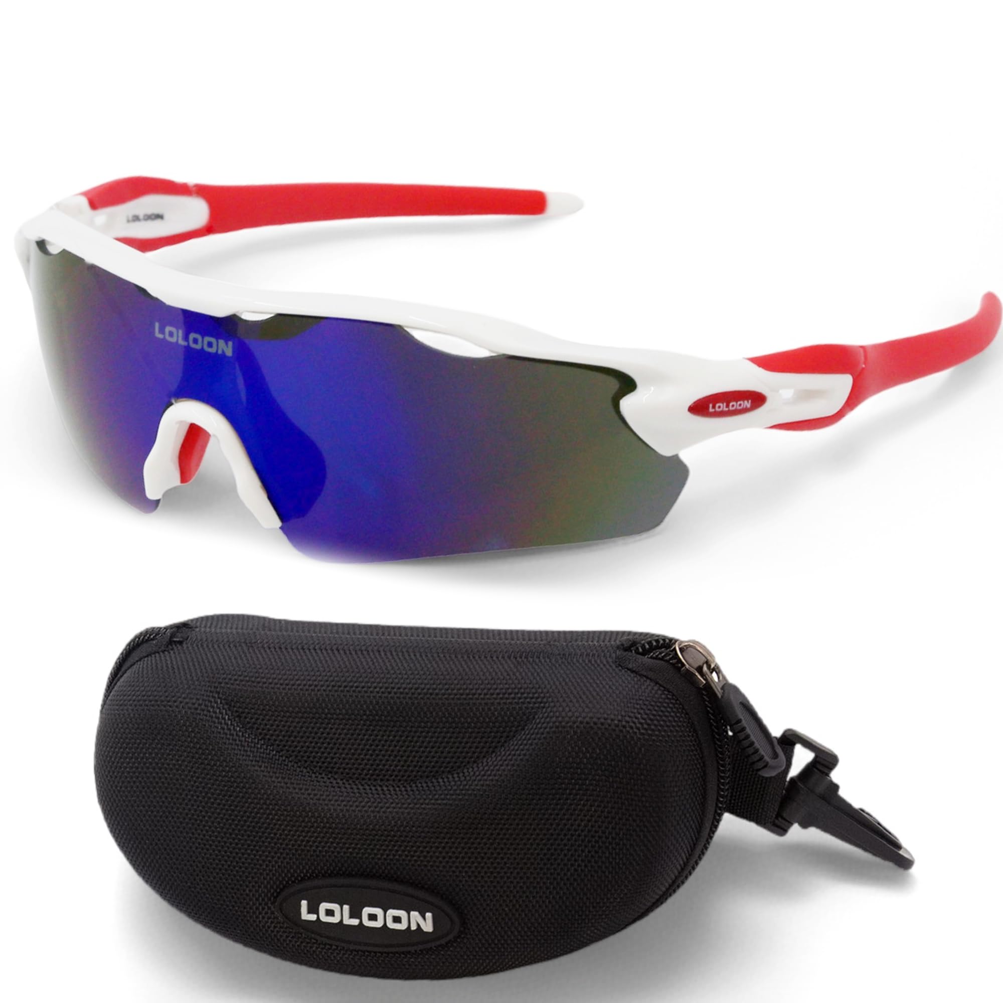LOLOON Cycling Sunglasses for Men Women Youth, Wrap Around Sports Sunglasses for Running Climbing Bike Baseball Softball Golf