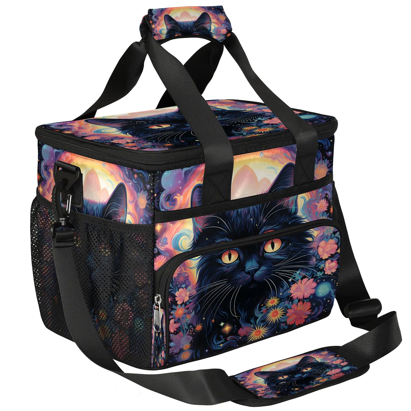 Lunch Box for Men Heavy Duty Insulated Lunch Bag for Women Cute Black Cat Lunchbox for Adults Lunch