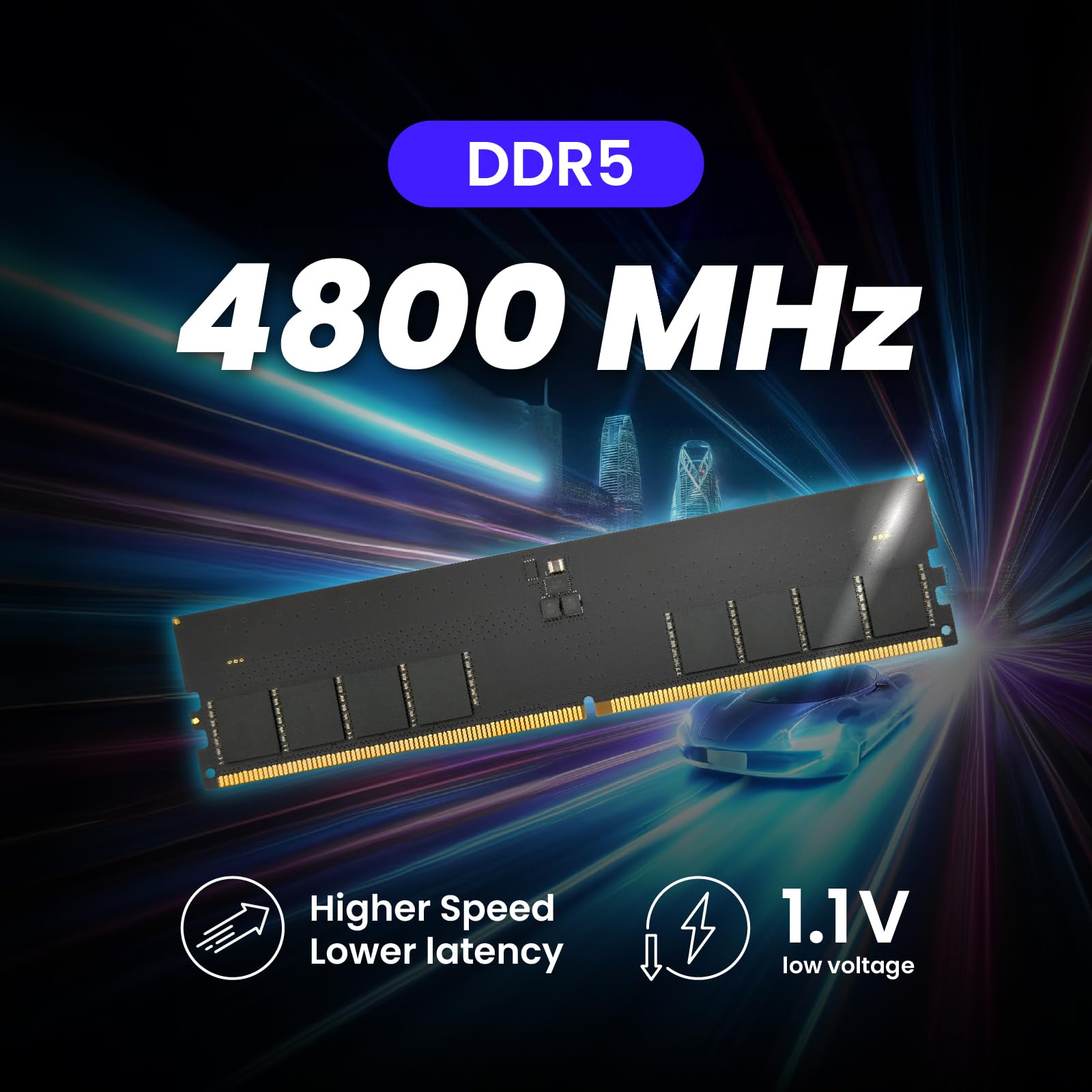 メモリー DDR5 PC5-44800 CL46 16GBx2 MMOMENT DDR5 UDIMM 16GB 5600Mhz (PC5-44800) Desktop Memory Module