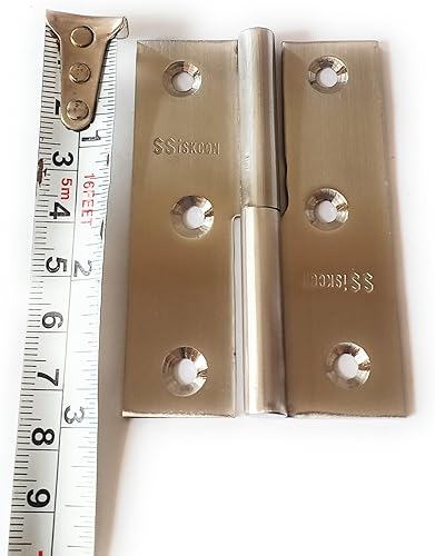 Miniatura 2 de ssiskcon - Bisagras de elevación 100% acero inoxidable, 3 pulgadas (2.953 in), acabado satinado 32D (630) lado derecho, juego de 2 piezas con