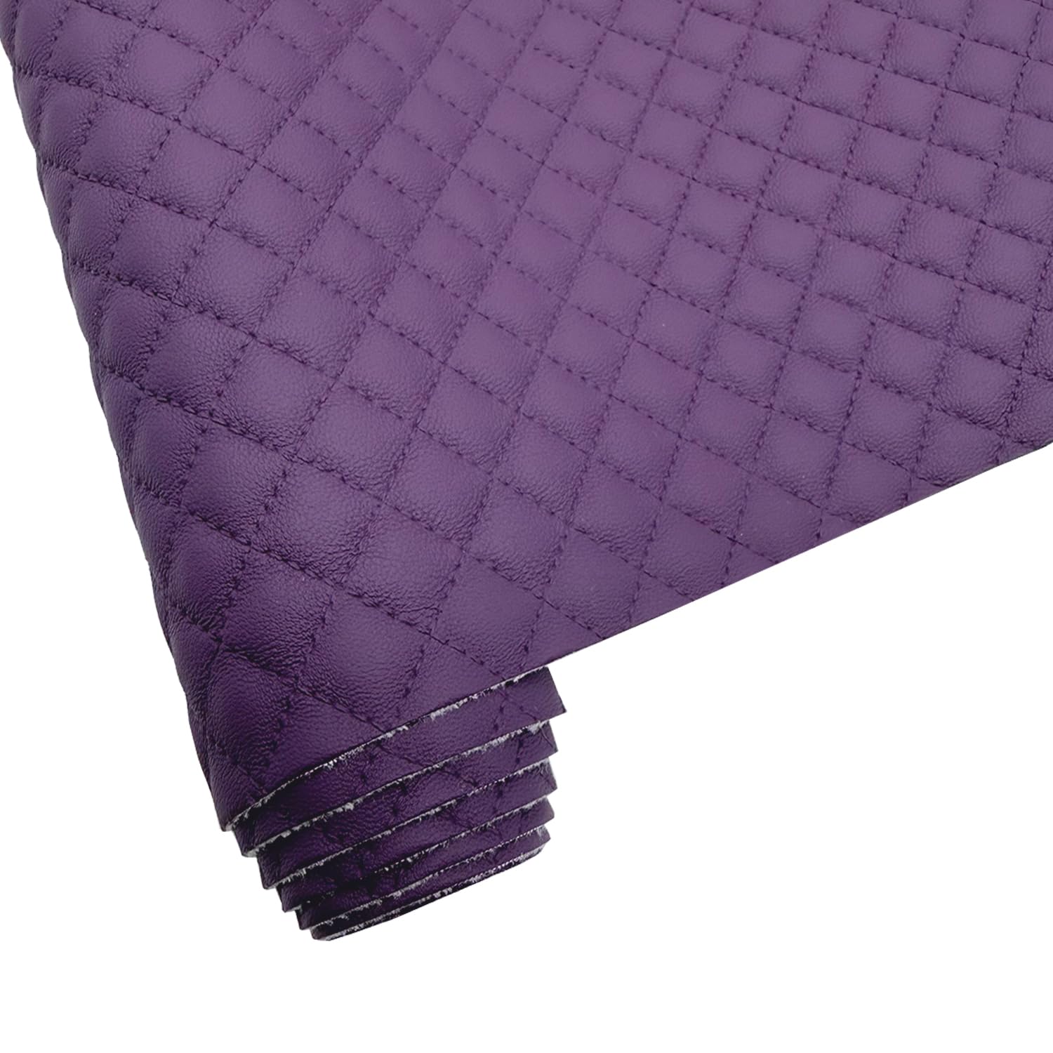Weiches Kunstleder Gewebe 41x135cm Polsterstoff Gestepptes PU-Leder für Ledertaschen, Autoinnenräume, Sofas, handgefertigte DIY (Lila)