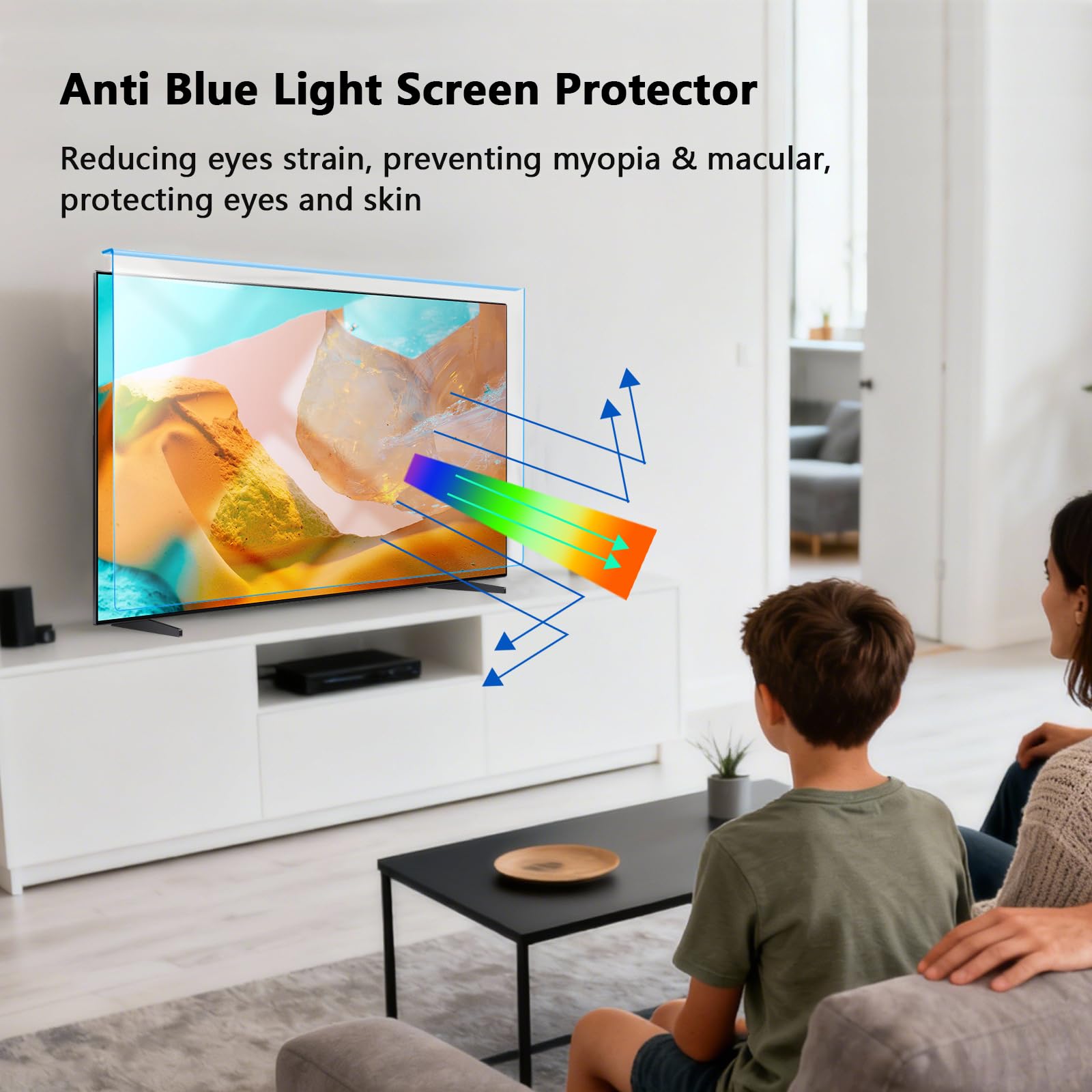 Protecteur D'écran Anti-Lumière Bleue À Suspendre De 32 Pouces, Filtre Anti-Lumière Bleue Protection Anti-Rayures Pour Téléviseur Pour La Maison Et Le Bureau