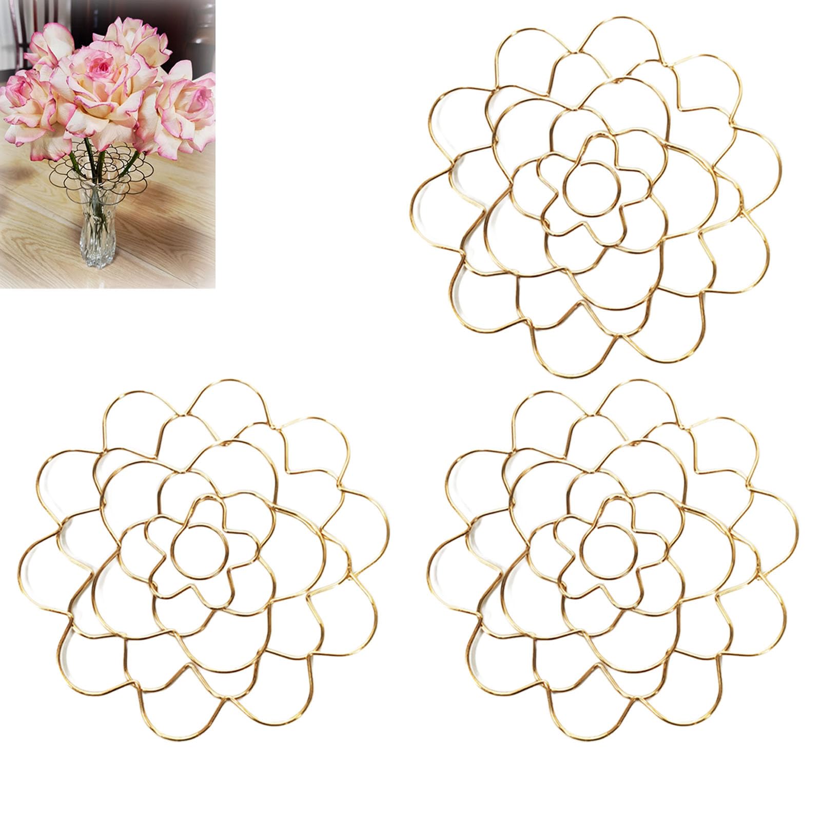 Floral Grid Organizer, 4'/5"/6" Stainless Steel Floral Grid Organizer, Flower Arrangement Holder for Vase, Reuseable Flower Frog Wire Arranger Twist