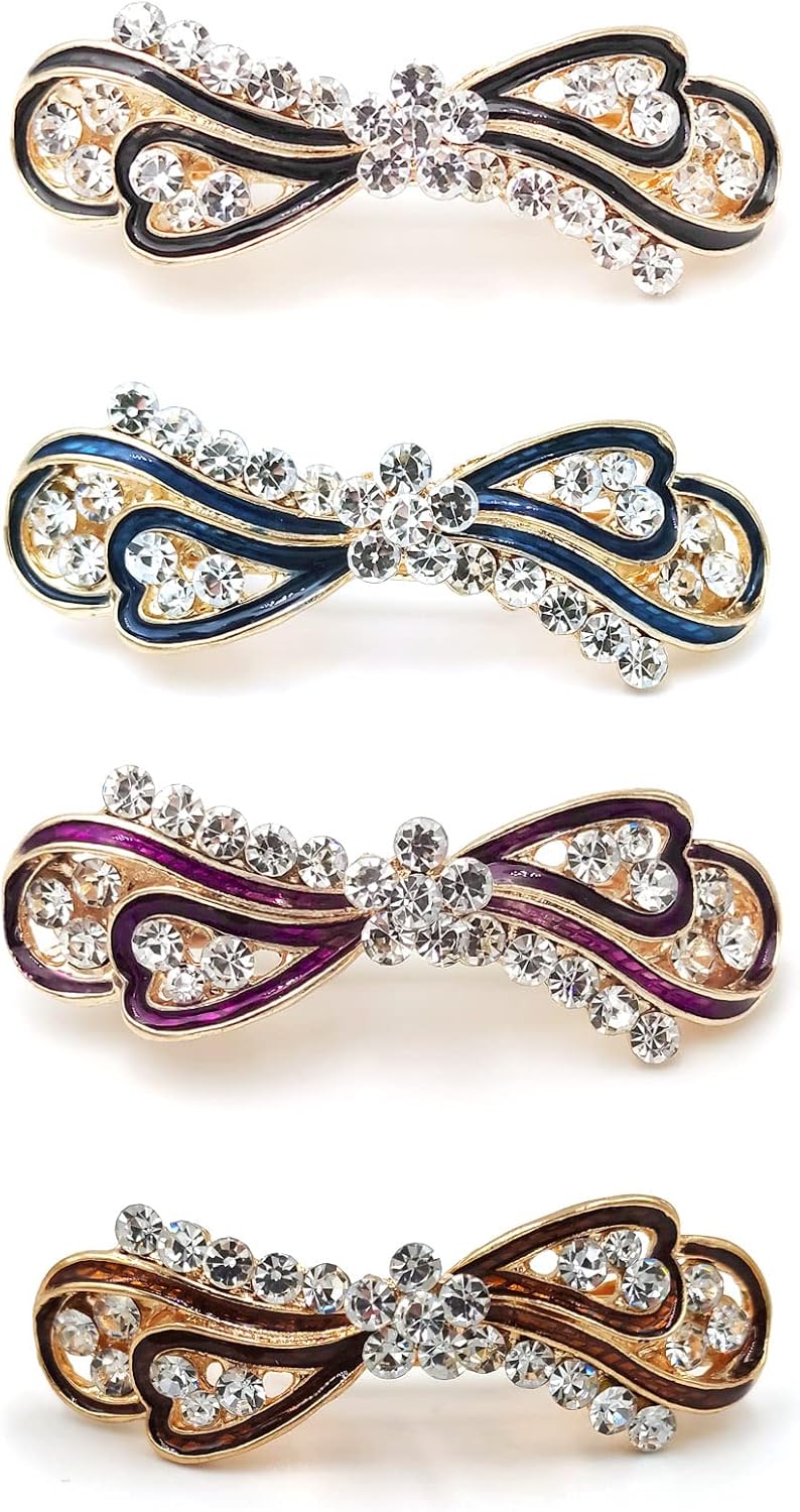 Ventertop Women Hair Barrettes, 4 Pack Small Hair Barrettes Vintage