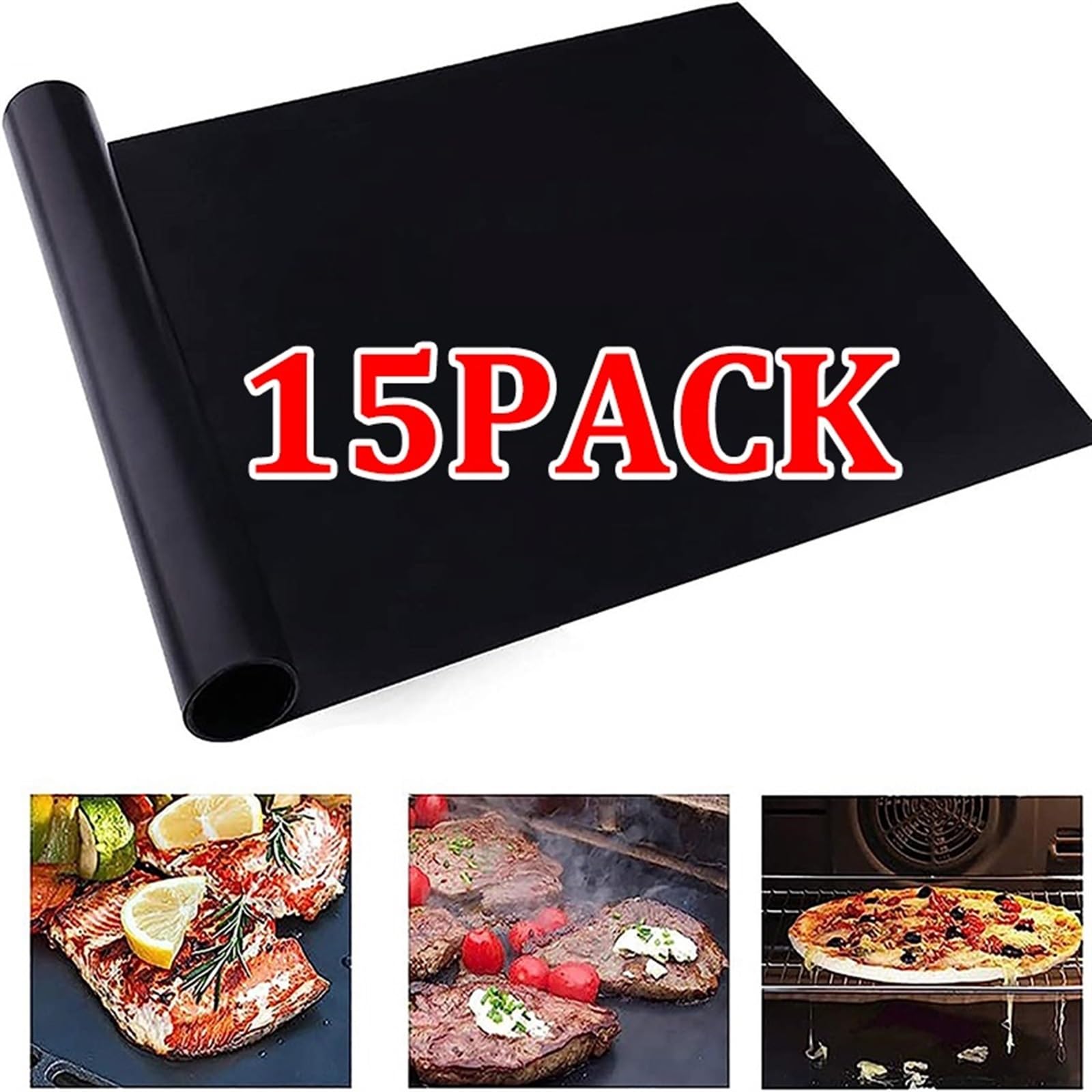 15 PACK Antihaft BBQ Grill Matte Wiederverwendbare Back Outdoor Picknick Kochen Werkzeuge Grillen Blatt 40 * 33 cm(15PACK)