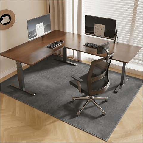 Office Chair Mat for Hardwood Floor, 51"x63" Flannel Fabr...