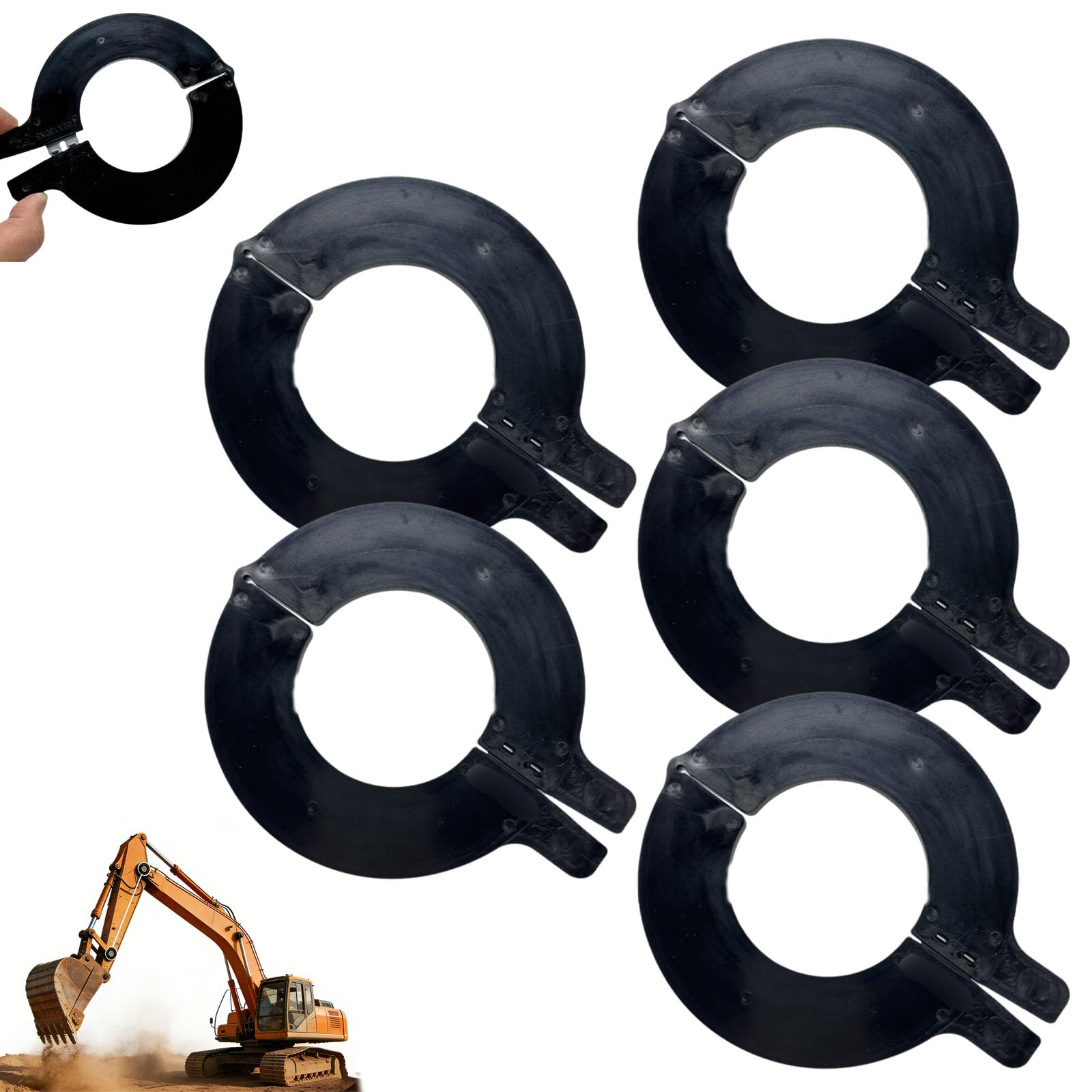 Lot de 5 cales de bague fendue pour pelleteuse, sans démontage pour pelleteuse, rondelle d'usure épaisse pour godet et joints de bras (épaisseur/3 mm, 50 x 110)