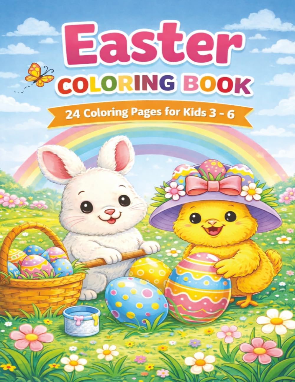 Easter Coloring Book: Hop Into Easter Fun with Cute Bunnies, Eggs, and Springtime Coloring Pages!