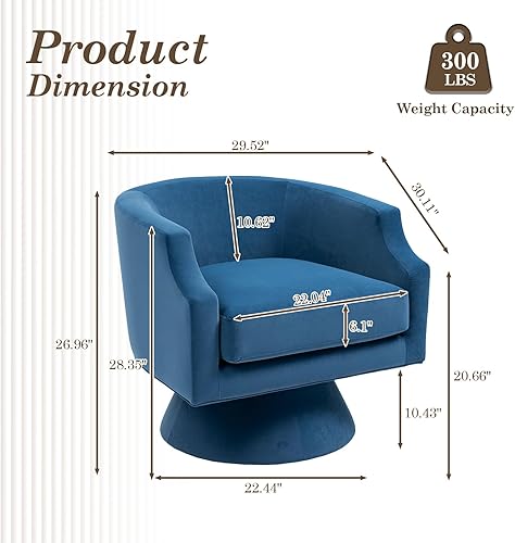 Miniatura 2 de Silla giratoria tapizada, cómoda silla con brazo acentuado, moderna de sherpa, silla redonda de 360 para sala de estar, dormitorio, club, guardería,