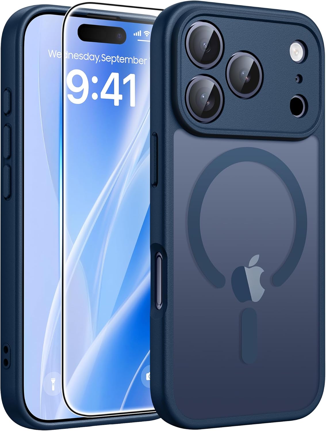 FNTCASE for iPhone 17 Pro-Max Case: Magnetic Frosted Translucent Matte Military Grade Shockproof Slim Cover | Full Covered Camera Protection | Slim Drop Proof Durable Protective Cases