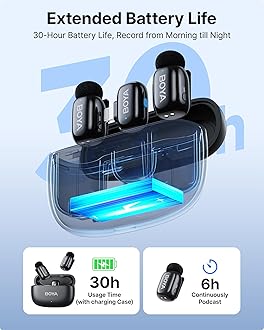BOYA Mini Wireless Microphone for iPhone, Ultra Light 5g Lavalier Microphone with Lightning Plug, AI Voice Changer, Noise Reduction 3 Levels, 30h, Professional Wireless Microphones for Social Video