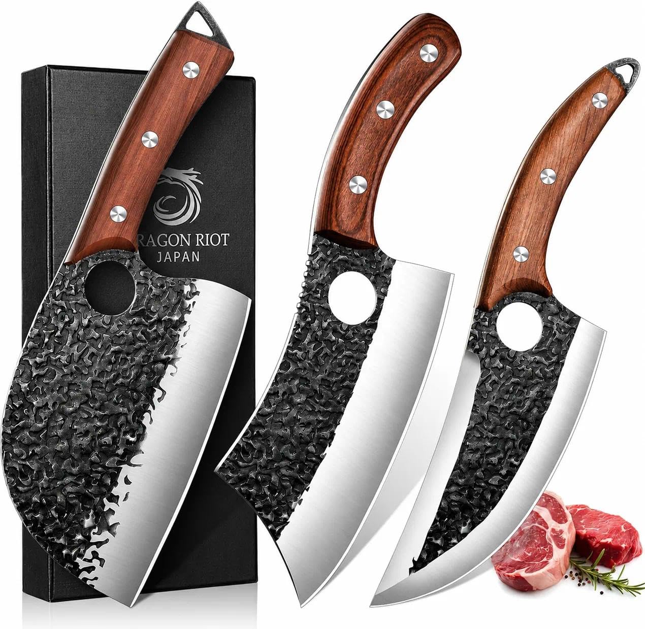 Amazon.com: DRAGON RIOT Professional Butcher Knife Set for Meat