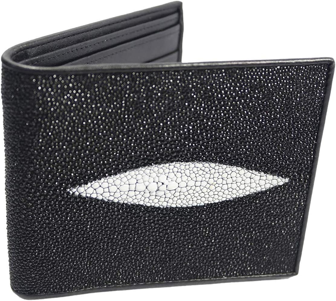 Genuine Sting RAY Leather for You Bi-fold Wallet 1 White Pearl From Thailand.