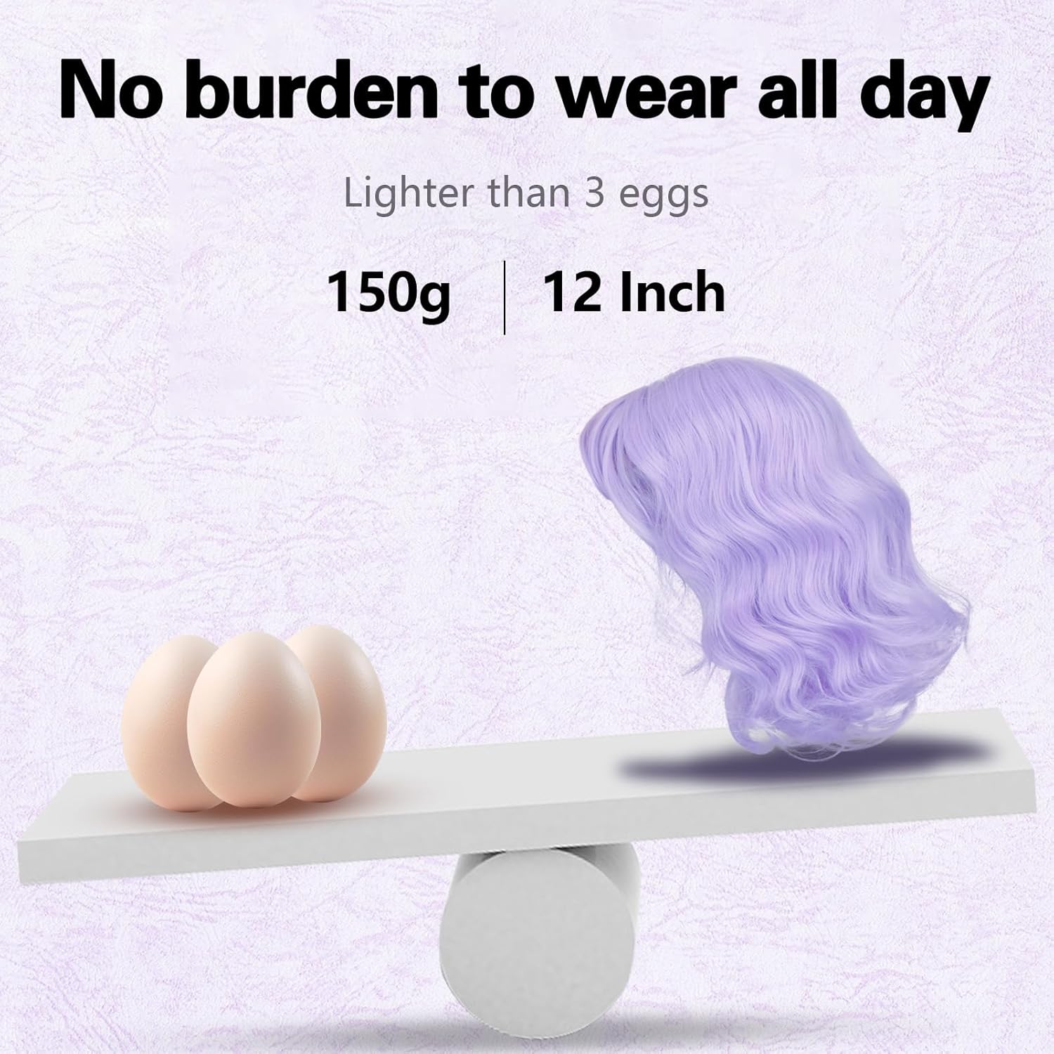 SUKRI Purple Wig with Bangs 12 Inch Bob Wavy Wigs for Women Short Shoulder Length Women's Curly Wigs for Halloween Costumes Cosplay - Image 6