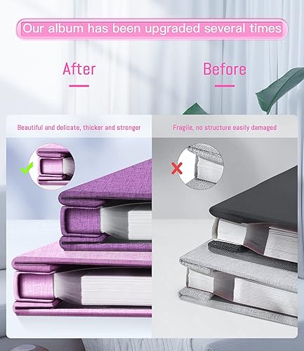 Miniatura 4 de Popotop Álbum de fotos autoadhesivo con ventana de visualización de imágenes, 60 páginas, álbum de recortes para fotos de 4 x 6, 8 x 10, cubierta de