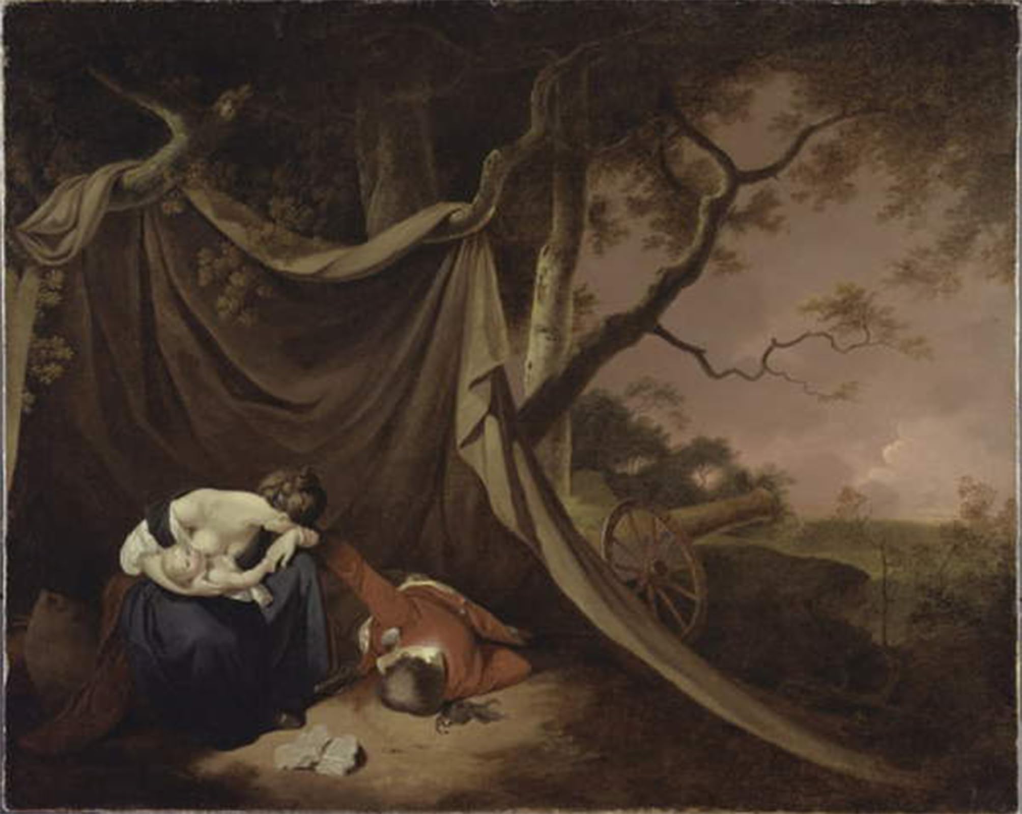 ARTXLXXBN Famous Painting Canvas Artwork Graffiti Print the Dead Soldier by Wright of Derby Portrait Canvas Image for Home Decor 60x90cm