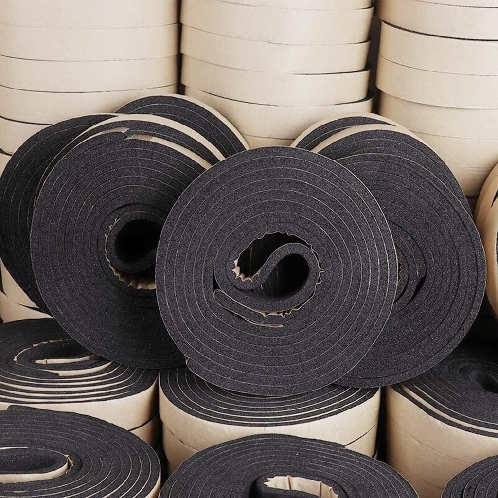 Foam Tape, 1pcs Rubber Self Adhesive Sponge Seal Strip EVA Black Foam Strong Single-Sided Adhesive Soundproof, for Anti-Collision Seal Gasket Sealing Strips(5mm x 30mm x 10m)