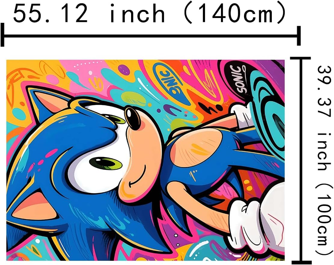 Sonic Cartoon Supey Soft and Warm Blanket Specially Designed for Children.It Measures 55 inches by 40 inches.It is Suitable for Placing on Sofas and Chairs, and can be Used in The Living Room