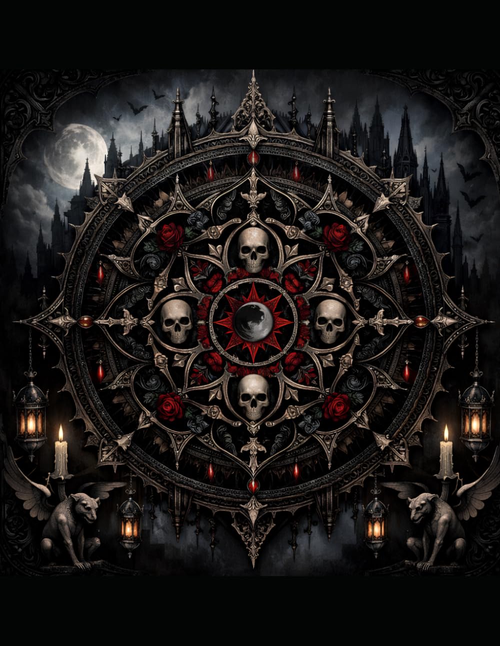 Gothic Fantasy Style Mandalas: 120 Intricate Dark Designs: Cursed Cathedrals, Abyssal Shrines, and Haunted Cemeteries for Advanced Adult Colorists