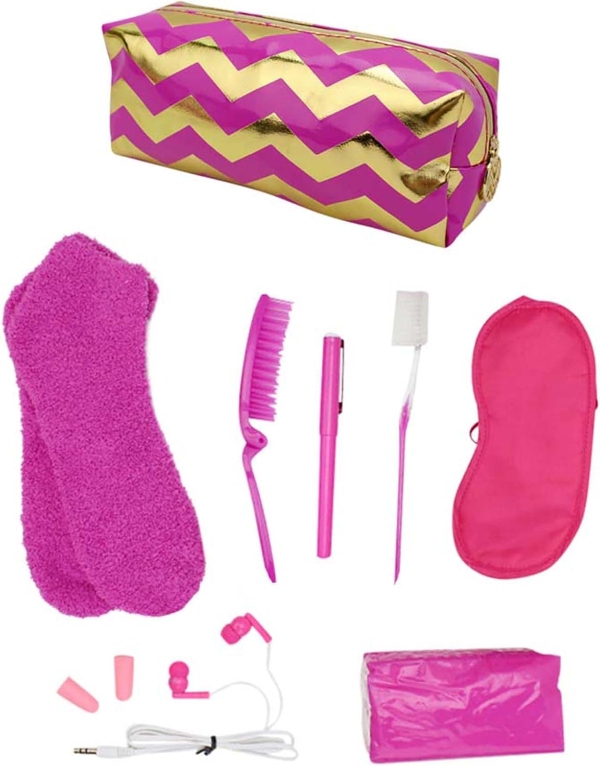 Pink & Gold Diva Necessities Set Travel Kit Modern Woman Survival Kit