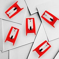 Vista 3 de 5 agujas para tocadiscos, aguja de repuesto para tocadiscos duradera, repuesto para tocadiscos de vinilo (rojo)