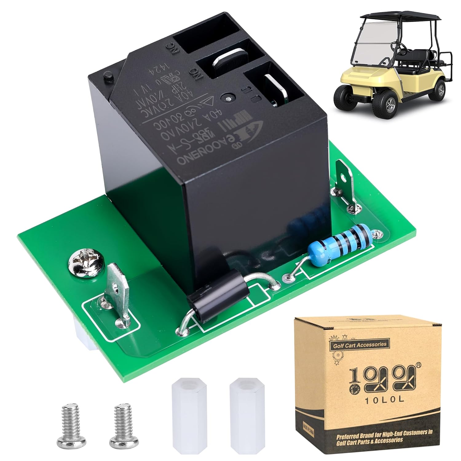 10L0L Golf Cart Charger Relay Repair Kit 48 Volt PD3 Power Drive3 Golf Cart for Club Car 2004+ Replaces 103428701 26560 26580