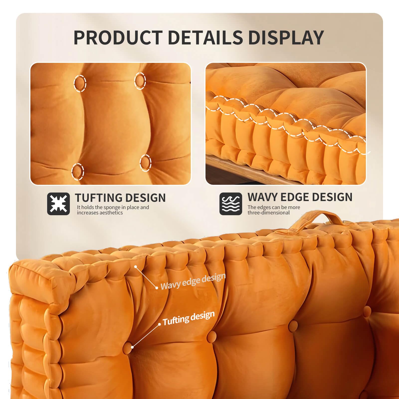 YWAMZDZ Custom Bench Cushions for Indoor Furniture, Velvet Window Seat Cushions Indoor, 4