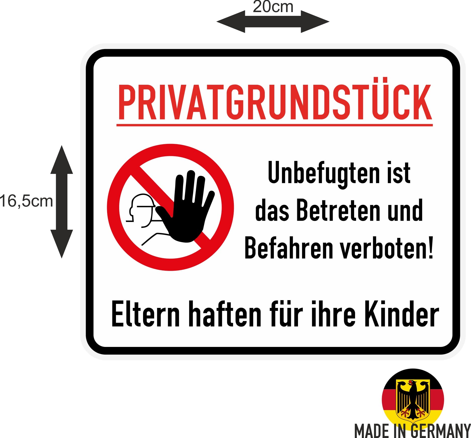 Daged T-27 Private Property No Entry Sticker 20 x 16 cm Mandatory Sign Safety Sign Sticker, White, Einheitsgröße - Image 2