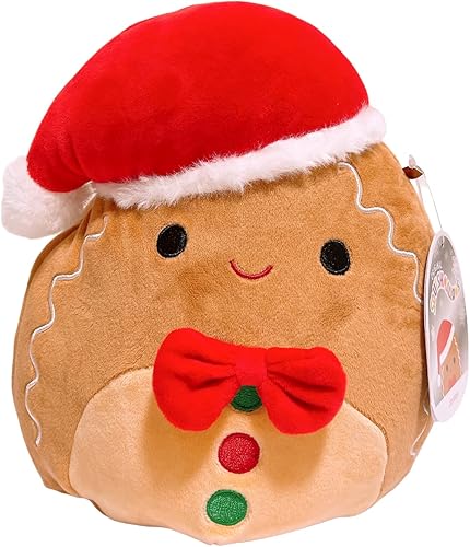 Miniatura 1 de Squishmallows Kellytoy - Muñeca de peluche de escuadrón navideño de 8 pulgadas (8 pulgadas Jordon Gingerbread Boy)