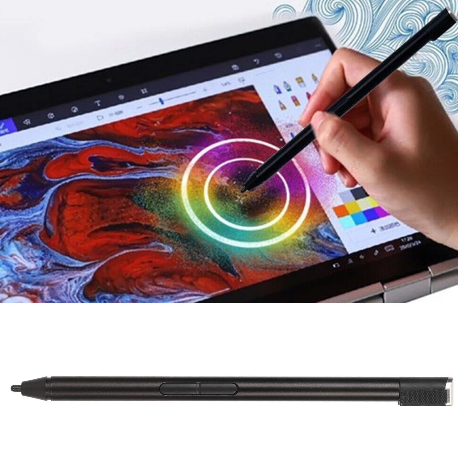 Stylus Active Pen, Bolígrafos Digitales Inteligentes para, Tableta Portátil de Control Sensible, Pantalla Táctil, Lápiz Capacitivo con Botones para Yoga C930 13IKB