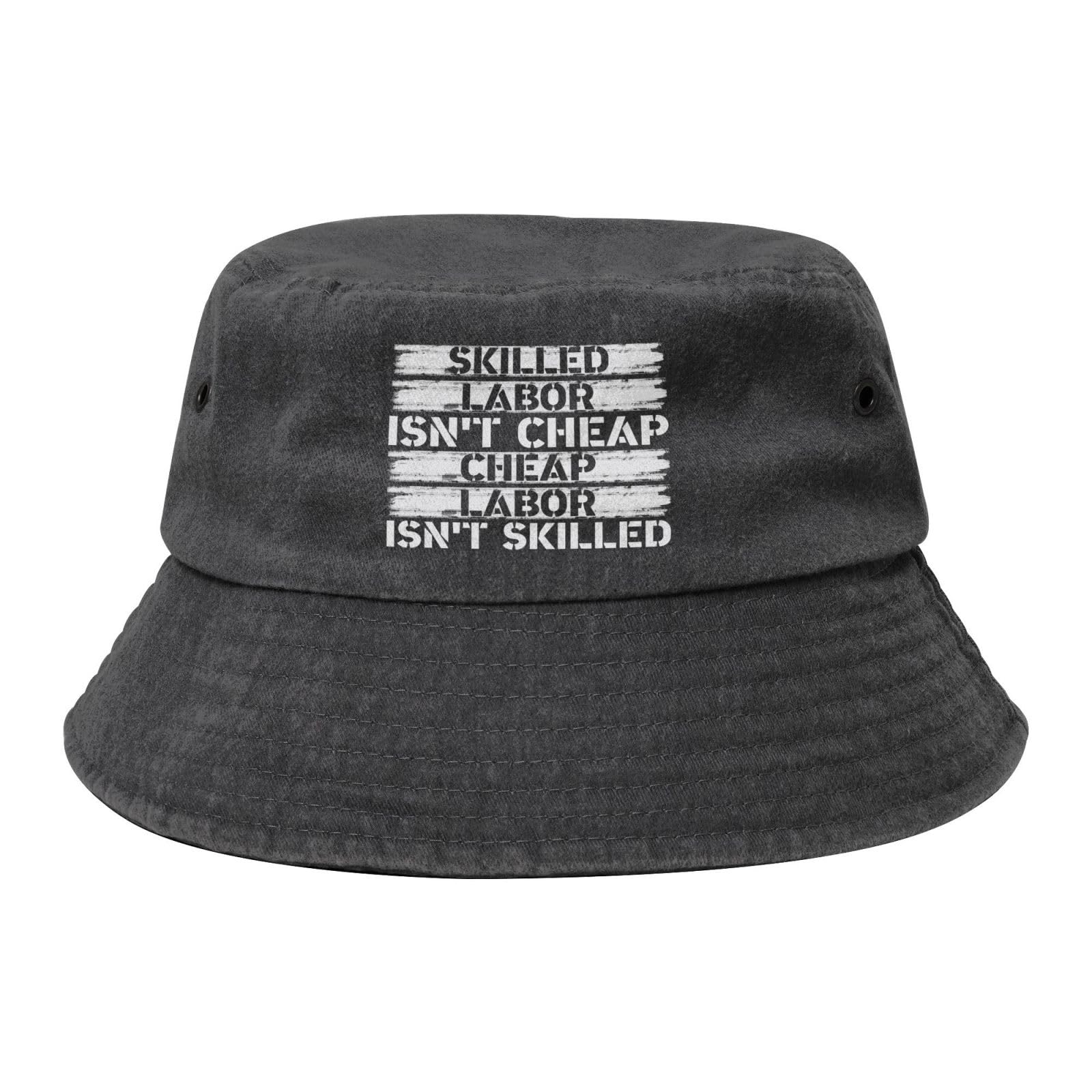 Qauirfe Skilled Labor Isn't Cheap Cheap Labor Isn't Skilled Fashion Cowboy Denim Fisherman Hat Outdoor Fishing Cap Sun