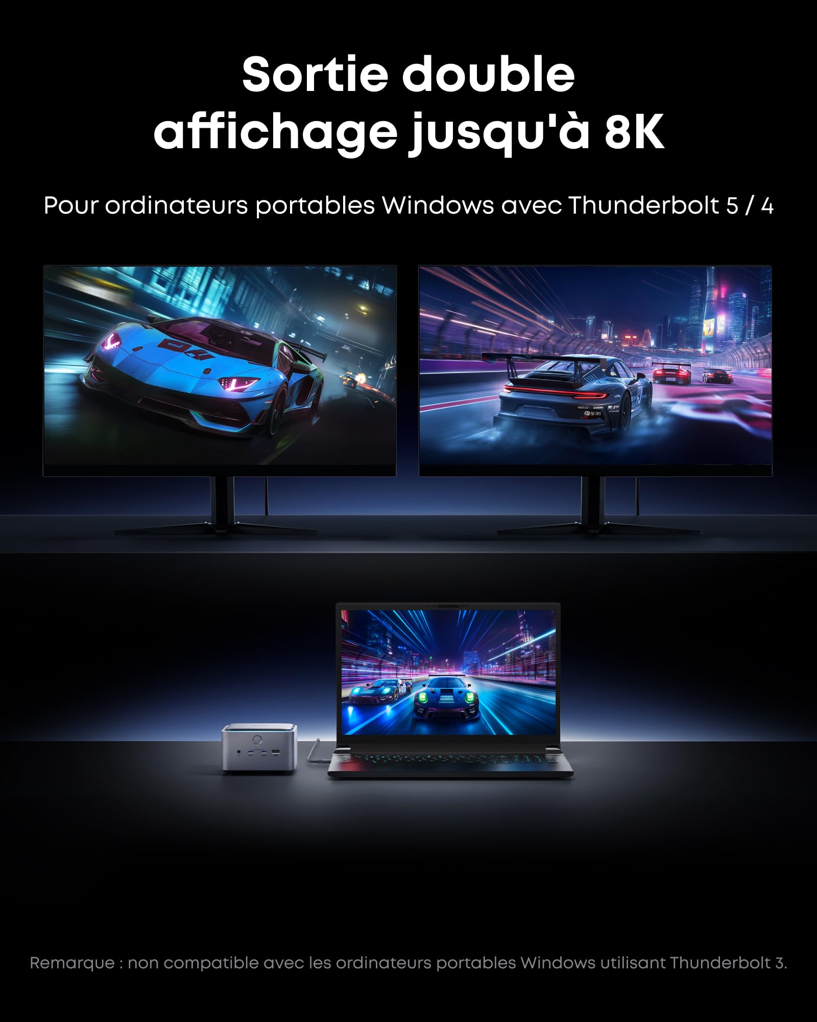 Anker Prime TB5 Docking Station d’Accueil 14 Ports, Thunderbolt 5 Charge 140W Max, Transfert de données 120 GB/s, Ambiance LED, système de Refroidissement, Affichage 8K pour laptops Thunderbolt 5/4